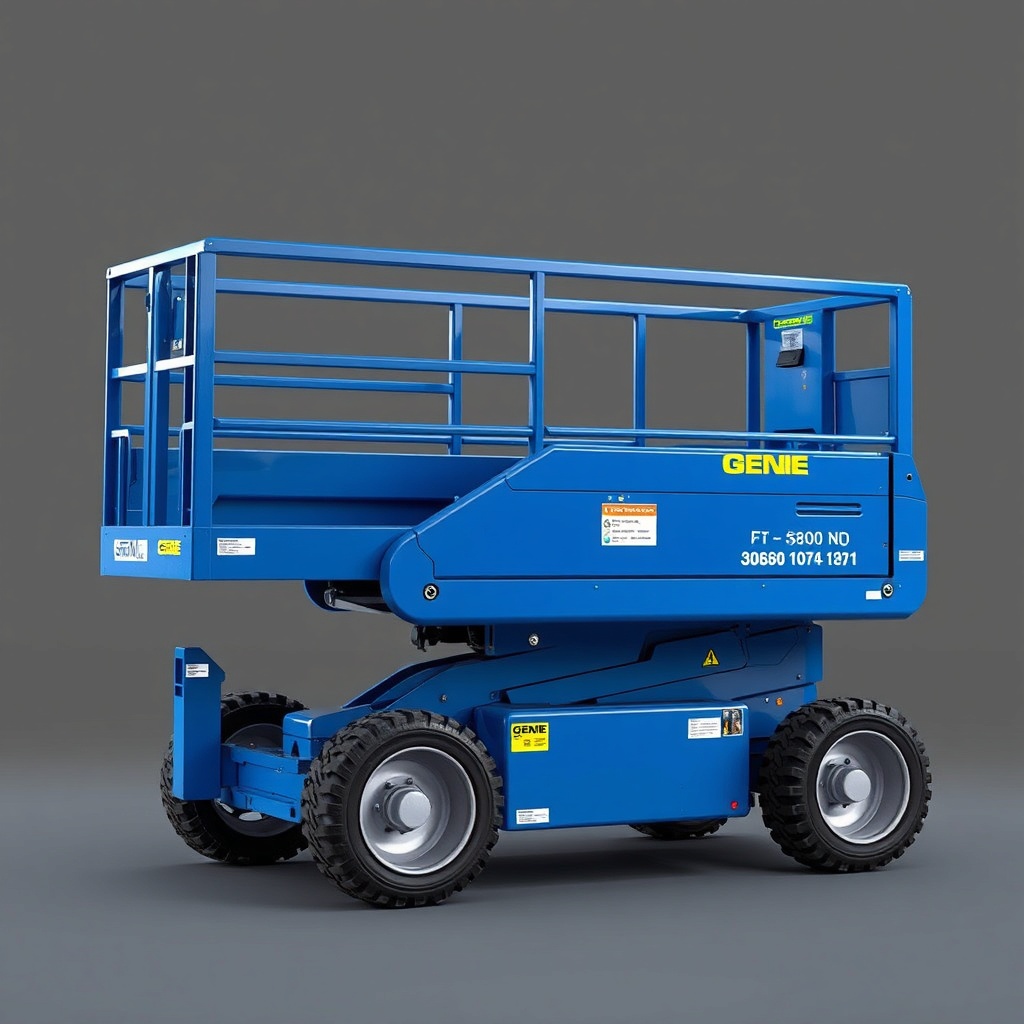 Genie S-60 hidrolik sistem parçaları ve olası kaçak noktalarını gösteren gerçekçi fotoğraf