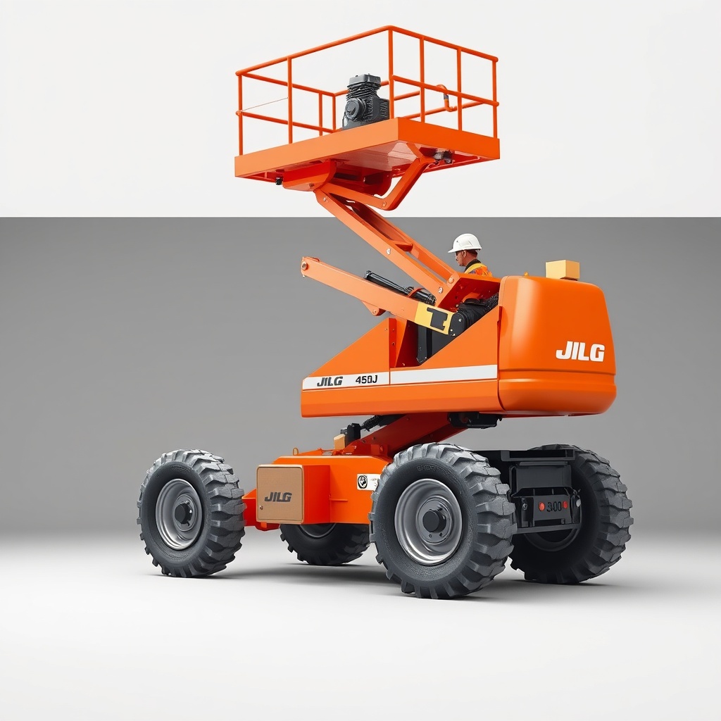 JLG 450AJ modelinin motor bölümü ve hidrolik pompa detayı